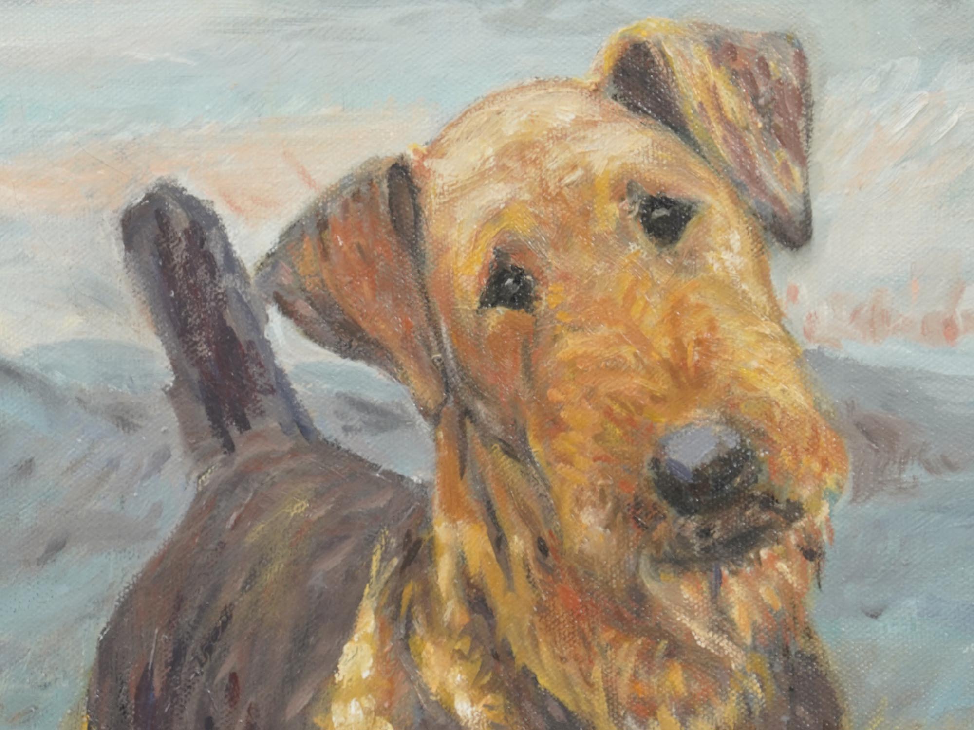 AMERICAN OIL PAINTING DOG SIGNED BY GISELA KELLER PIC-2